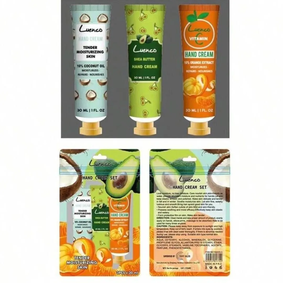 3pcs Hand Cream Kits Moisturizing Fruits Flowers Nutrients Dry Crakced Repair Soft Whitening Oil Control Nourishing Care