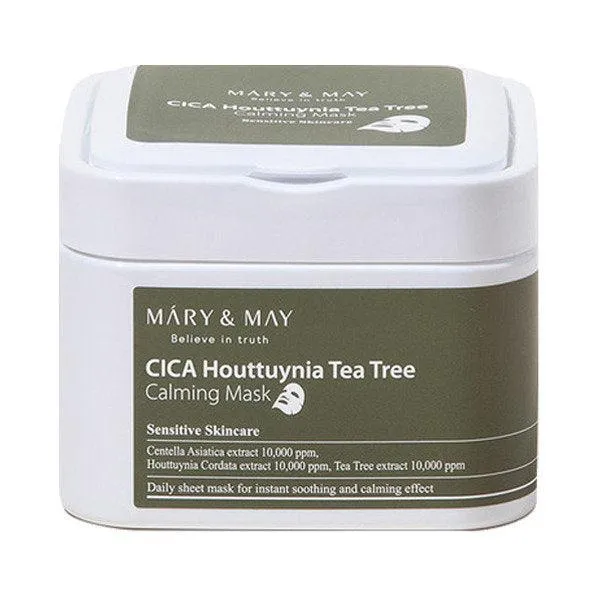 CICA Houttuynia Tea Tree Soothing Facial Masks - Deep Hydration for Sensitive Skin