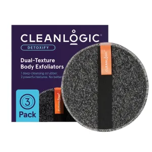 Detoxify Dual-Texture Body Exfoliators, 3 Count