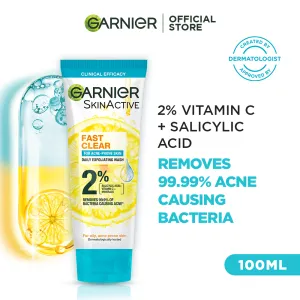 Garnier Fast Clear Facewash For Acne Prone Skin 100ml