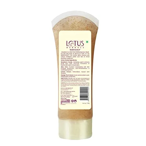 Lotus Herbals Berryscrub Strawberry and Aloe Vera Exfoliating Face Wash (120g)