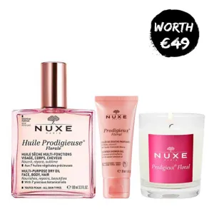 NUXE Huile Prodigieuse Florale   FREE Floral Shower Gel 30ml   Floral Candle