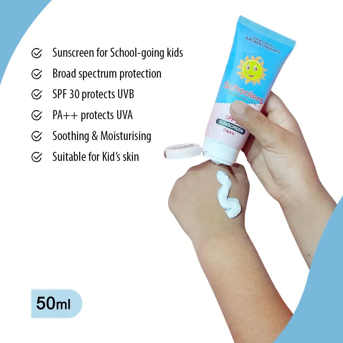 Schoolers Sunscreen SPF 30 PA   for Kids Mineral Based Lotion -Paraben & Sulfate Free