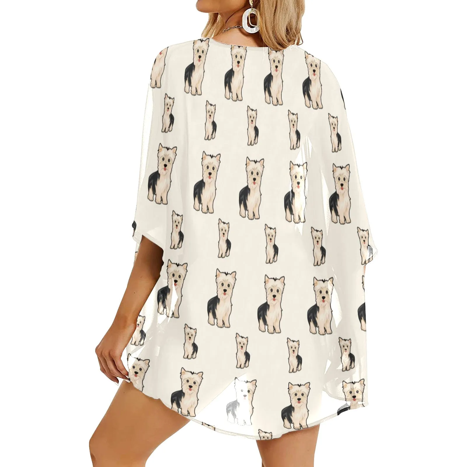 Yorkie Chiffon Cover Up - Cartoon